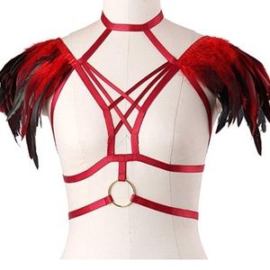 Red feather harness
